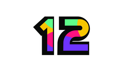 12 New Number Modern Fresh Color Youth