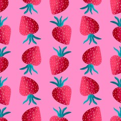 Fruit seamless strawberry pattern for fabrics and textiles and packaging and gifts and cards and linens 