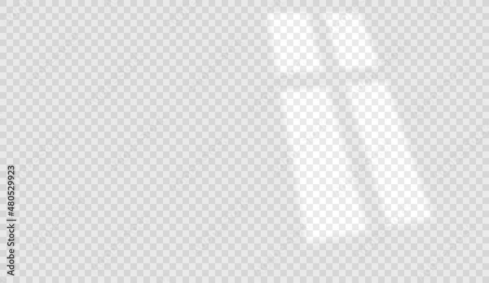 Poster Light of the window shadow overlay. Realistic vector template for design