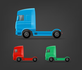 Different truck vector collectiion on dark background