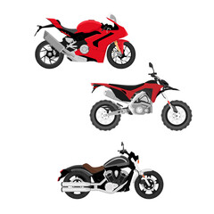 Obraz premium Motorbike set. Motor transport detail sports road moto collection
