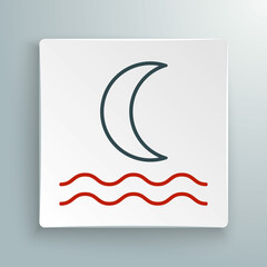 Line Night fog or smoke icon isolated on white background. Colorful outline concept. Vector