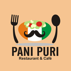 pani puri food logo vector illustration - indian street food - traditional culinary - for business mascot brand