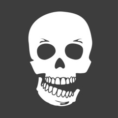 Hipster skull isolated on white background