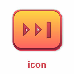 Gold Fast forward icon isolated on white background. Vector