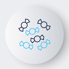 Line Candy icon isolated on white background. Merry Christmas and Happy New Year. Colorful outline concept. Vector