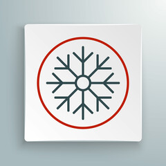 Line Snowflake icon isolated on white background. Merry Christmas and Happy New Year. Colorful outline concept. Vector