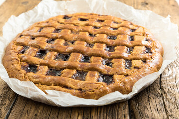 Tasty tart with homemade fig jam
