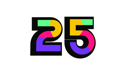 25 New Number Modern Fresh Color Youth