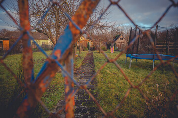 wire fence in the countryside