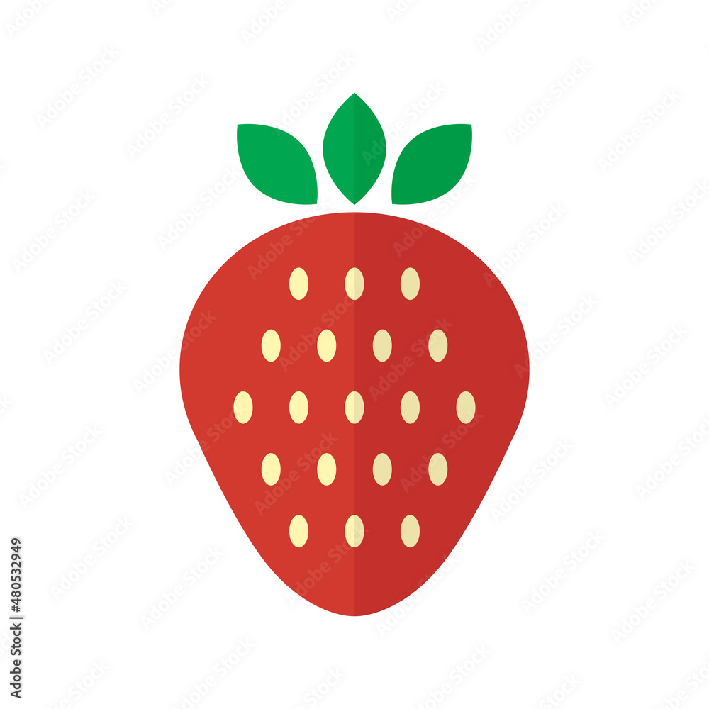 Poster strawberry flat icon