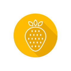 Strawberry flat icon with shadow