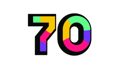 70 New Number Modern Fresh Color Youth