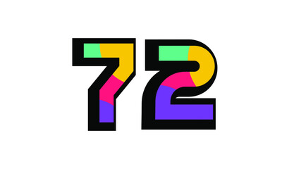 72 New Number Modern Fresh Color Youth