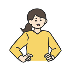 若い女性が怒っているイラスト素材