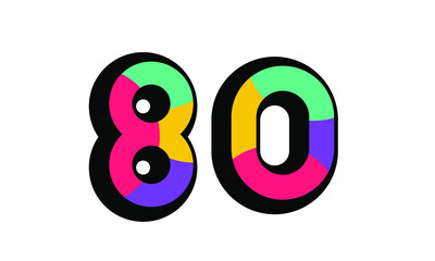 80 New Number Modern Fresh Color Youth