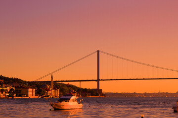 Fototapeta na wymiar The sunset in cengelkoy Istanbul, turkey