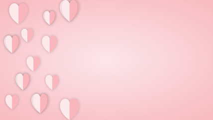 valentines day pink background with hearts