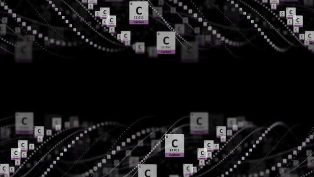 CARBON Molecule Symbol, Chemistry Periodic Table, Animation, Background, Rendering, Loop
