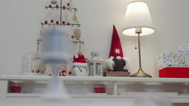 Motion sensor for smart home used to monitor an area and control smart lights. Motion detector turn on off the light in the room. Rack focus. High quality 4k footage