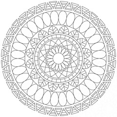 Leaf Flower Petal Coloring Mandala Art Simple Graphic Shape Vector Floral Oriental Outline Vintage Decorative Elements Pattern Illustration Islam Arabic Indian Turkish Mystic Religion Morals Lotus