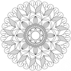 Leaf Flower Petal Coloring Mandala Art Simple Graphic Shape Vector Floral Oriental Outline Vintage Decorative Elements Pattern Illustration Islam Arabic Indian Turkish Mystic Religion Morals Lotus