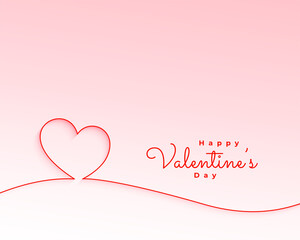 valentines day card with line love heart design