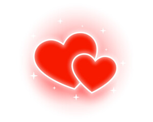 romantic red glowing hearts valentines day background
