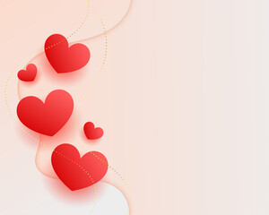 red floating hearts valentines day greeting design