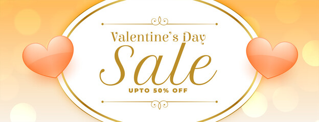 Fototapeta na wymiar valentines day sale banner with two hearts