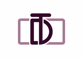 Unique and modern DT or TD initial letter