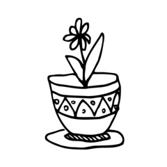Flower in Pot Icon Vector Design Template