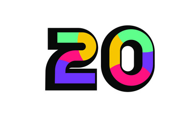 20 New Number Modern Fresh Color Youth