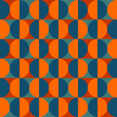 Bauhaus seamles pattern with round shapes