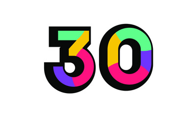 30 New Number Modern Fresh Color Youth