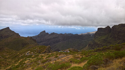 Aussicht, Berg, Teneriffa, Wolken, Himmel, Berge, Urlaub