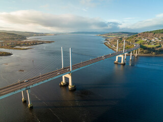 Bridge Spanning From North Kessock to Inverness Over the Beauly Firth Inverness - obrazy, fototapety, plakaty
