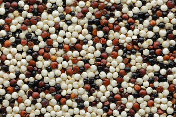 uncooked quinoa top view close up. background