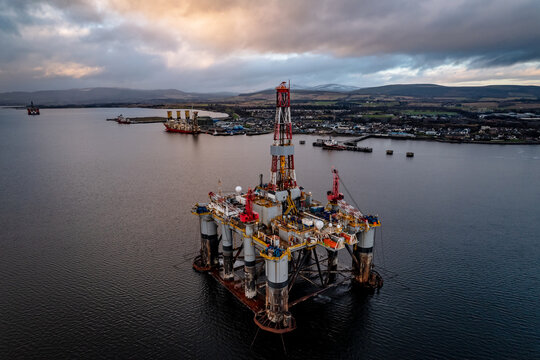 Oil and Gas Drilling Platform in the Port