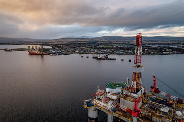 Oil and Gas Drilling Platform at Port