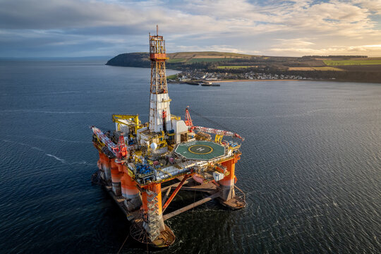 Oil and Gas Drilling Platform at Dusk