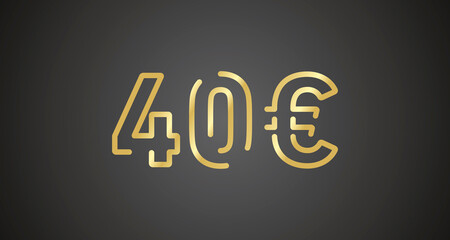 40 Euro internet website promotion sale offer big sale and super sale coupon code golden 40 Euro discount gift voucher coupon vector illustration