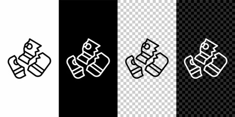 Set line Scissors cutting a credit card icon isolated on black and white, transparent background. Online payment. Cash withdrawal. Financial operations. Shopping sign. Vector