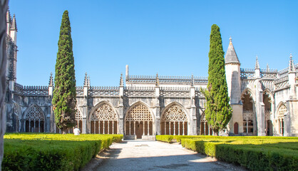 Obraz premium Courtyard of Batalha Monastery. Batalha Monastery is Dominican monastery in central Portugal.