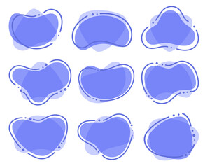 Vector varied abstract shapes. Colorful backgrounds, frames for advertising text. Modern design of business cards, idea of backdrop for flyer or brochure, invitations, gift cards