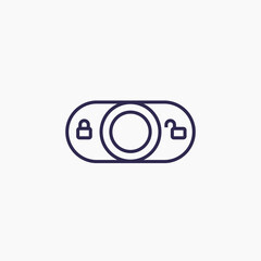 lock switch vector line icon