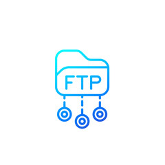 Fototapeta premium ftp protocol vector line icon