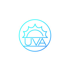 UVA protection vector icon, line design