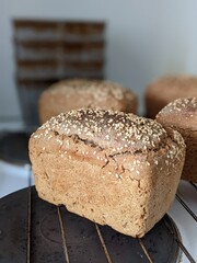 homemade craft bread on a sourdought on cooker