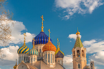 Orthodox church with colorful domes